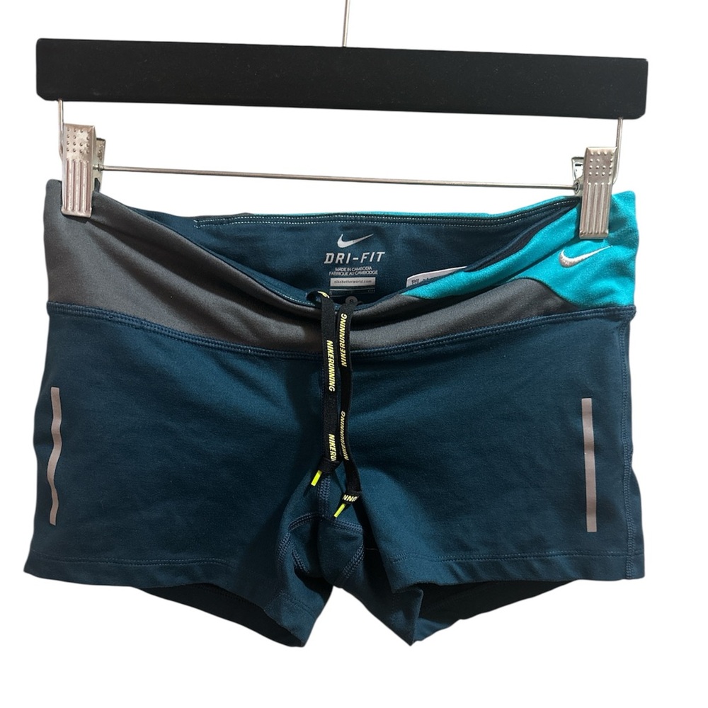 Nike Teal and Gray Performance Shorts S